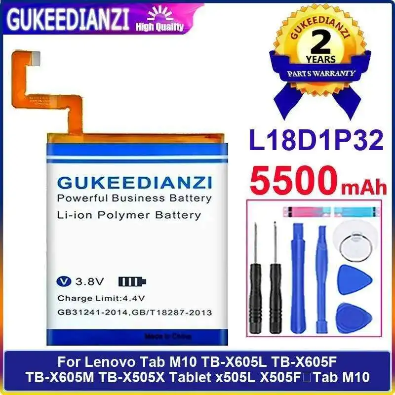 

Аккумулятор для планшета L18D1P32 5500 мАч для Lenovo Tab M10 TB-X605L TB-X605F TB-X605M TB-X505X X505l X505F, планшет