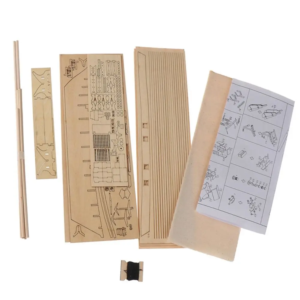 1:100 Scale ไม้เรือชุดตกแต่งบ้านโบราณเรือใบเรือประกอบของเล่น Handmade Eduacational เรือใบไม้