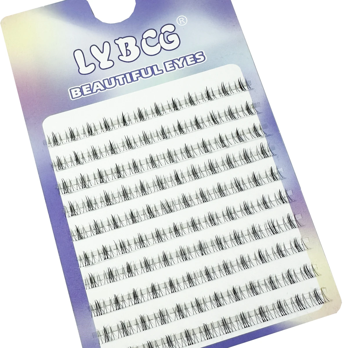10-reihige, dichte, flauschige Katzenaugen, Comic-Fälschungswimpernverlängerung, natürlicher Look, Curling, individuelle Cluster-Falsche Wimpern ﻿ – Detail 5