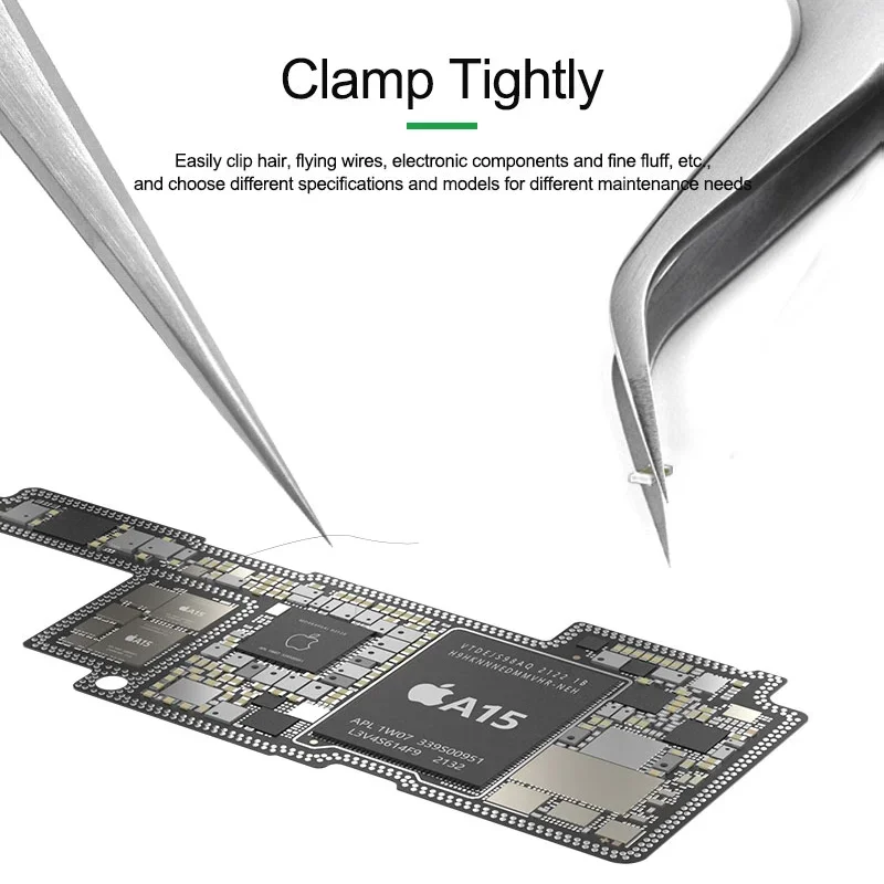RELIFE Precision sharp CellPhone Repair Tweezers Anti-static Anti-slip Clips High Toughness Fine Tips Picking Tools RT-SA11-15