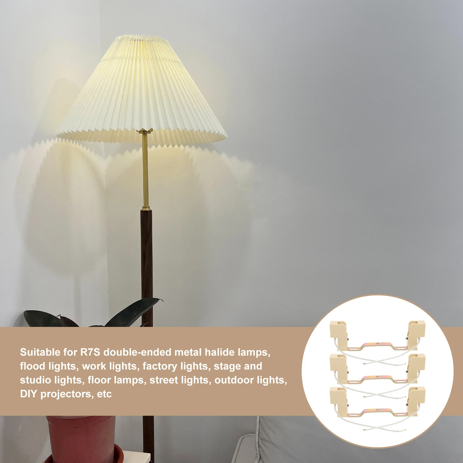 Portalampada in ceramica da 3 pezzi 118MM presa a doppia estremità sostituzione filo intrecciato base lampadina spina parti della lampada