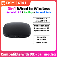 EKIY 3in1 Android 13.0 Wireless CarPlay Android Auto Ai TV Box Car Intelligent Systems Qualcomm 6225 For Car With Wired CarPlay
