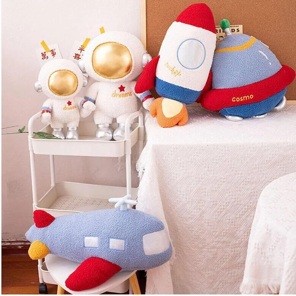 

Мягкая плюшевая игрушка космонавта, мягкие игрушки, плюшевая ракета, космический корабль для девочек и мальчиков, милая игрушка, мягкая подушка для детей