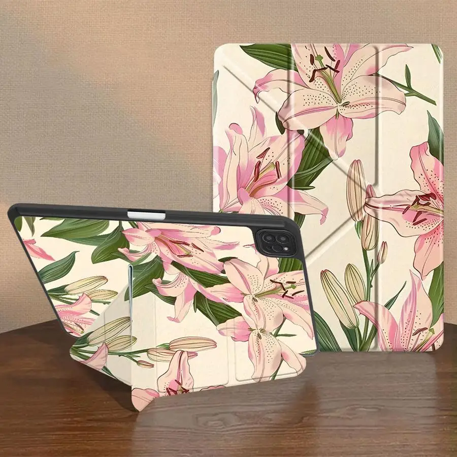 Flower Art Holder Cover Tablet Case For iPad Pro 2025 Mini 6 7 Air 4 5 M3 M2 M4 11inch Pro 11th 10th 9th 8th 7th 12.9inch