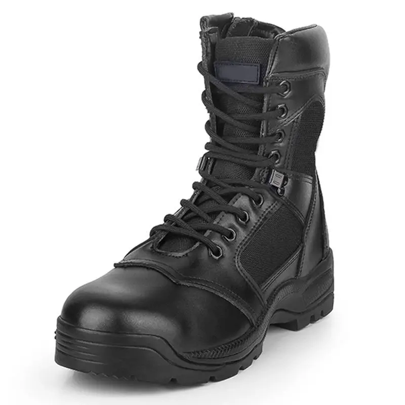 High boots anti-smash anti-puncture tactical boots mountaineering boots padded black wear-resistant non-slip training boots