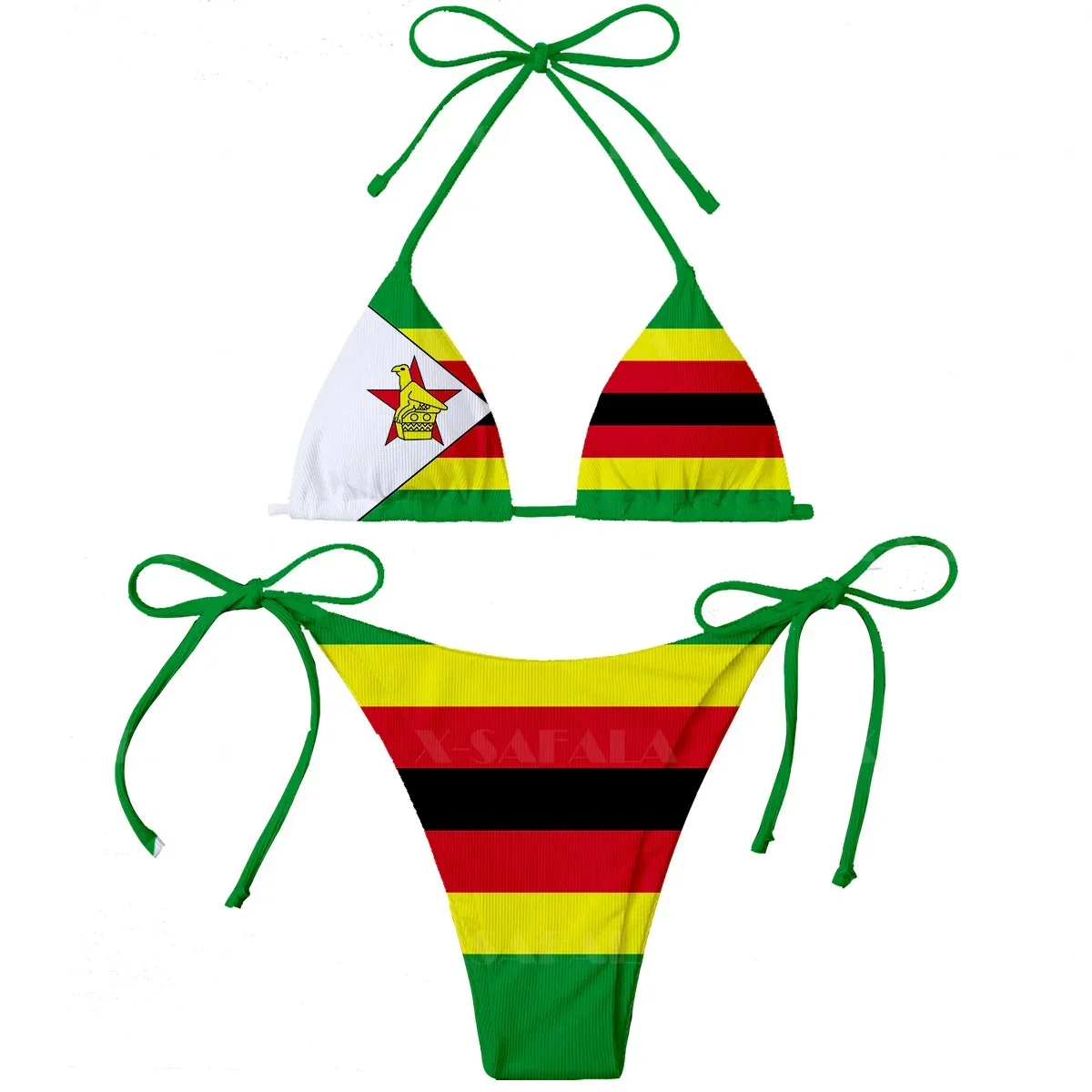 African Country Kenya Morocco Zambia Zimbabwe Flag 3D Print Women Micro Bikini Set Summer Beachwear Sexy Beach Bathing Suits