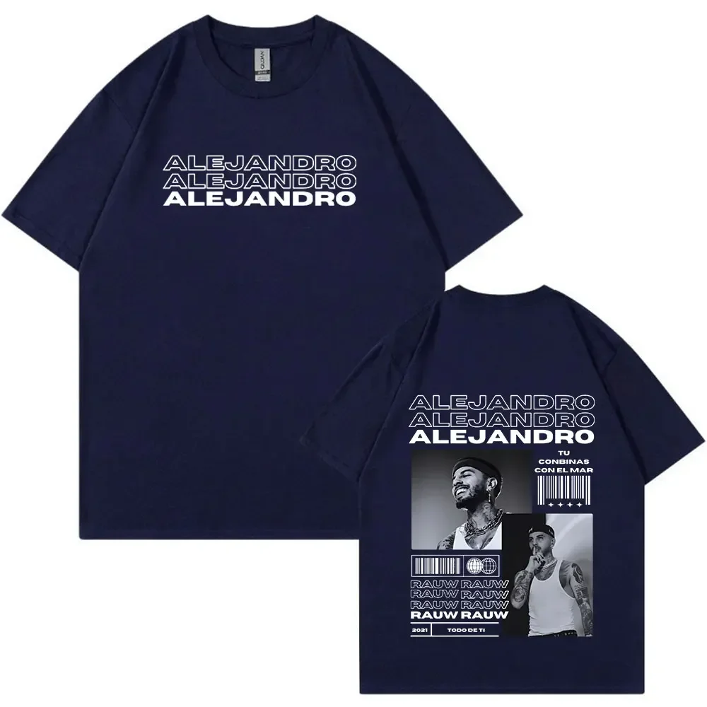 تي شيرت رجالي من Rauw Alejandro Album Todo De Ti مطبوع 100% من القطن الخالص بأكمام قصيرة ملابس خروج عصرية #3