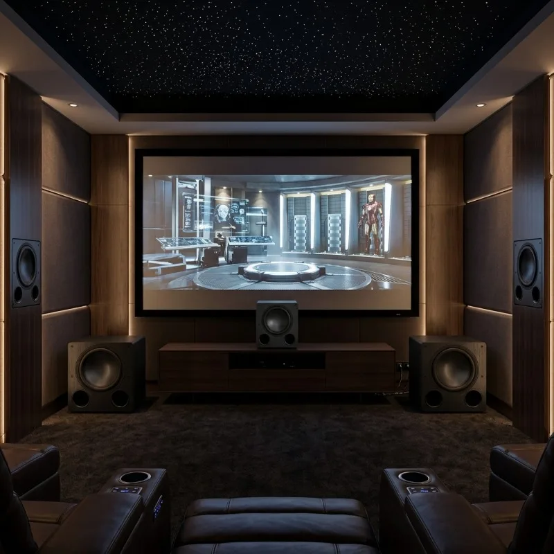 Home Theater Acoustic Solution - Professional Metal Speakers Paired with Subwoofer - Karaoke Home Theater, Stage Speaker System