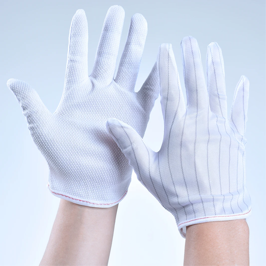 

Anti-static and anti slip gloves with PVC dots