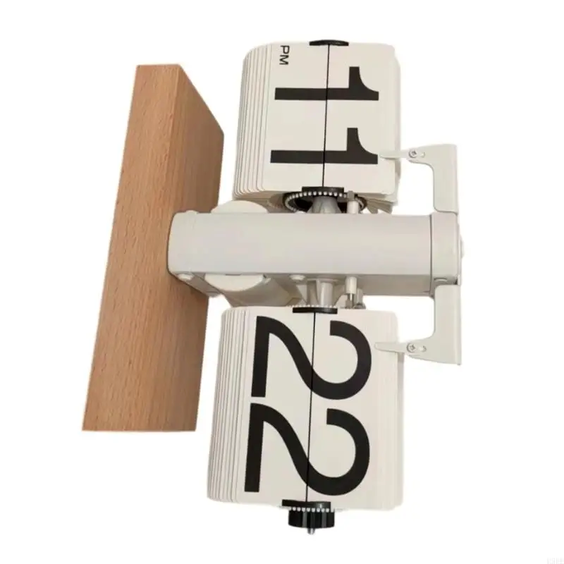 

Тихий флип -страница часы 12H Формат премиум -дровяной из нержавеющей стали Комбинированность для гостиной спальни.