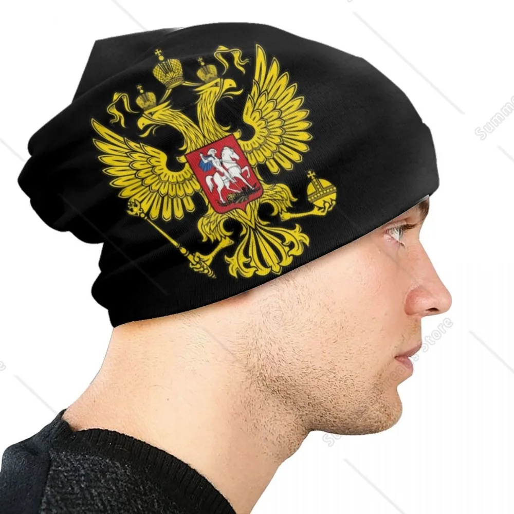 Coat Of Arms Of Russia Bonnet Hat Knitting Hat Men Women Unisex Emblem Of Russian Federation Winter Warm Skullies Beanies Caps