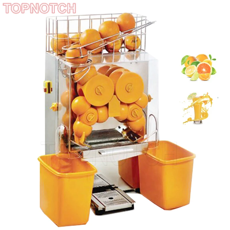 Hot Sale Automatic 120w Orange Juicer Squeezer Machine Electric 220v Industrial Lemon Juice Extractor With 2 Trash Can