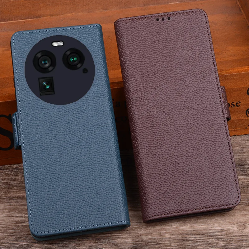 

Лидер продаж, Роскошные Флип-Чехлы из натуральной кожи для телефона Oppo Find X6 Pro, кожаный получехол для телефона, противоударный