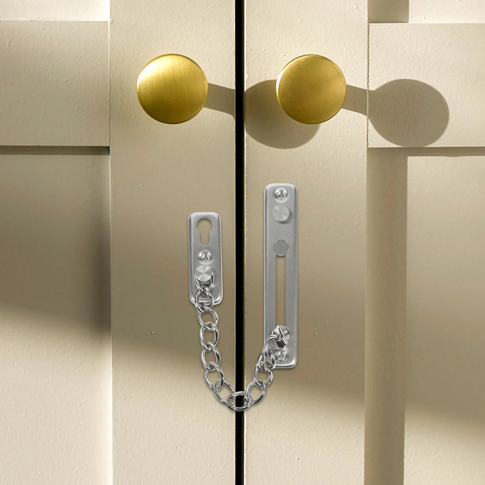 1Set Door Chain Lock Stainless Steel Security Lock Indoor Safety Chain Latch for Hotel Home Office Bedroom Garage Gate view 6