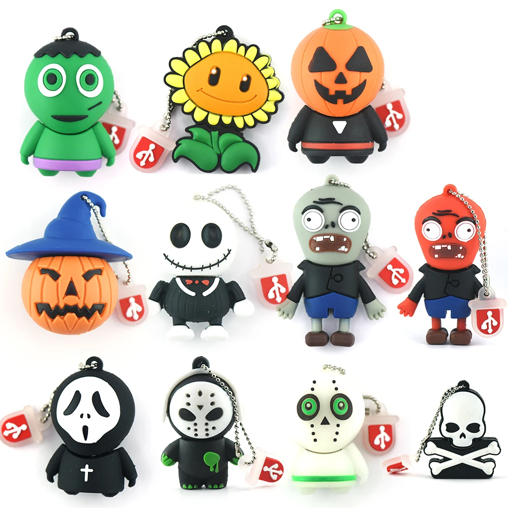 cartoon ghost usb flash drive 4GB 8GB U disk 16GB 32GB pen drive 64GB 128GB memory USB stick cute skull pendrive halloween