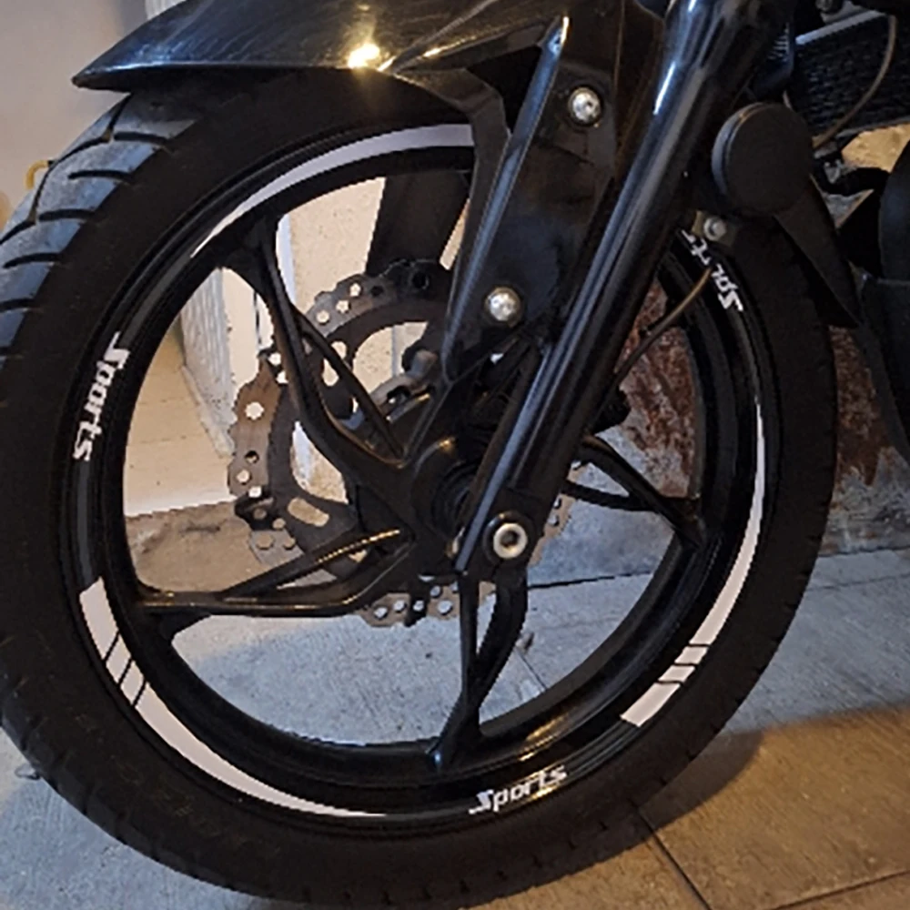 12 pieces Motorcycle Bicycle Wheel Rim Stripe Reflective 18-21in Wheel Decal Tape Sticker Motorcycle Car Tire Decals Trim Strips