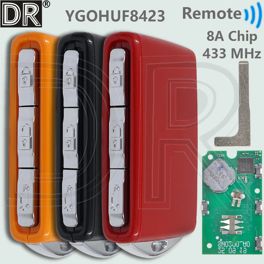 

DR YGOHUF8423 8A 433 МГц цветной бесконтактный умный автомобильный дистанционный ключ для Volvo S90 S60 S40 XC60 XC90 2016 2017 2018 2019 2020 2021