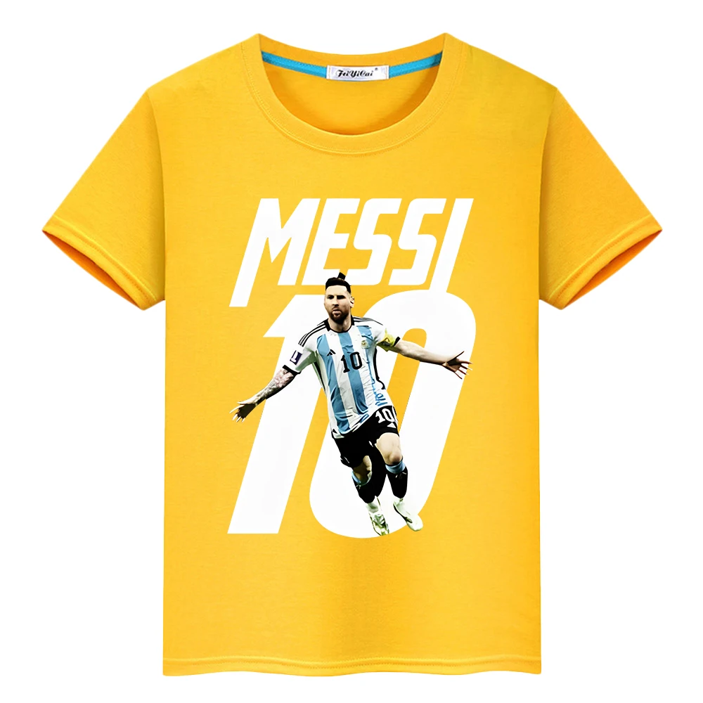 Fußball Messi Avatar gedruckt 100% Baumwolle T-Shirt lässig kurze Jungen süße Tops Kawaii Anime T-Shirts y2k ein Stück Kinder Kleidung Mädchen