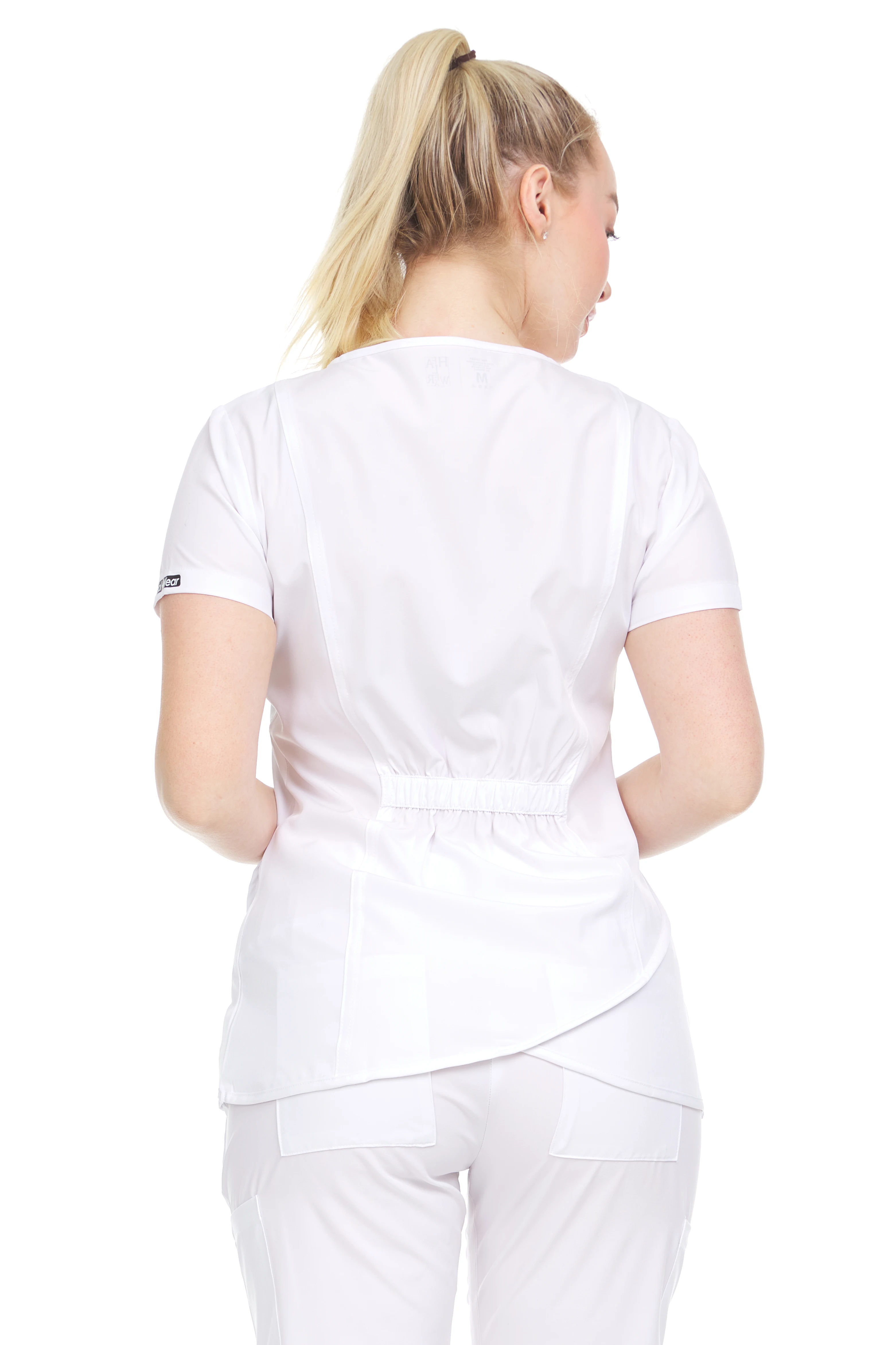 HEAL+WEAR Women's Zip Tulip Scrub Top Multiple Convenient Pockets. 4-Way Stretch Spandex. Wrinkle-Resistant