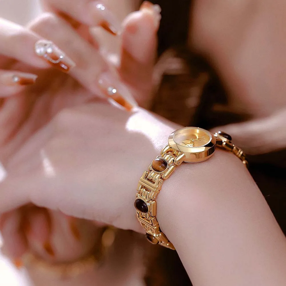 Luxury 2025 Women Quartz Watch Colorful Natural Jade Simple Ladies Watches Daily Wear Party Waterproof Decorative Wrist Gift