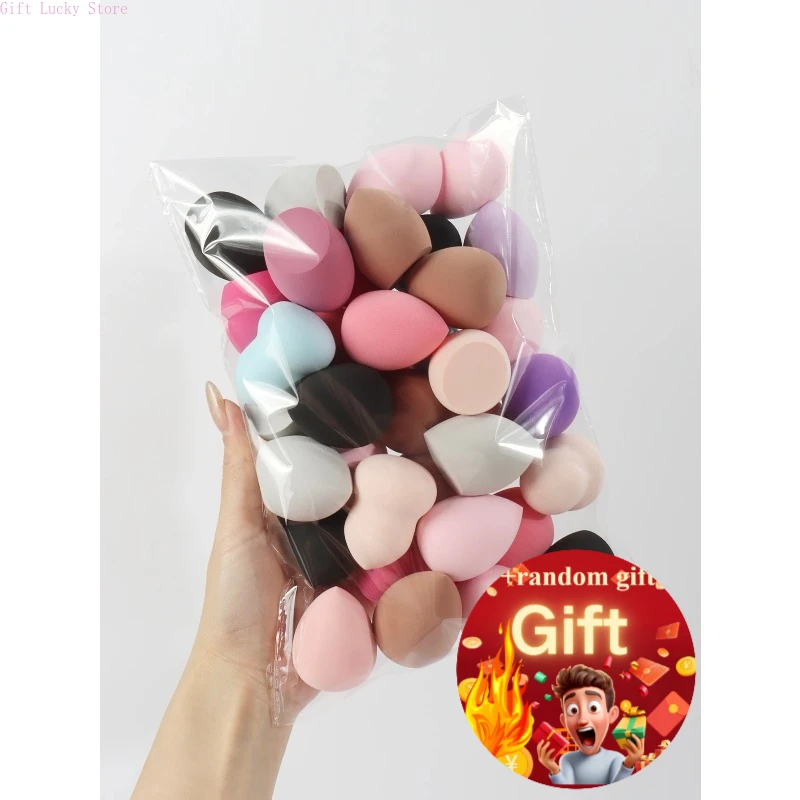 إسفنجة تجميل متوسطة الحجم 3/6/10/20/42 قطعة، لون وشكل عشوائي، إسفنجة تجميل لخلط الأساس، سائل، كريمي وبودي