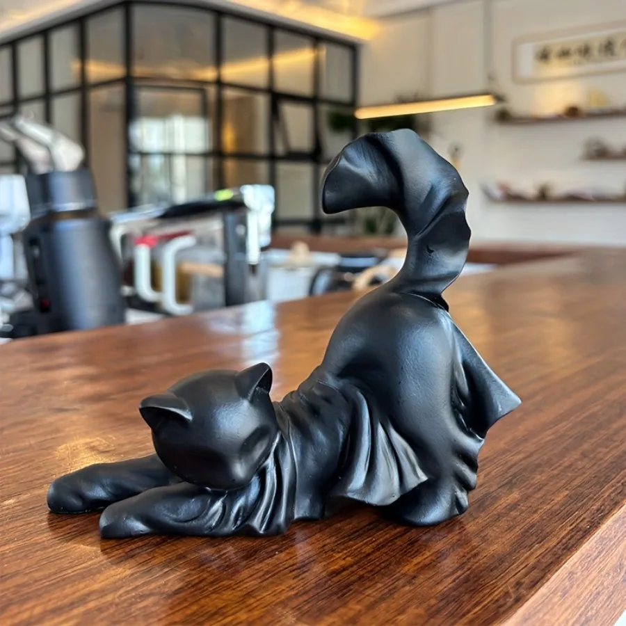 

Halloween Black Cat Statue Resin Ghost Animal Statue Desktop Decoration Decoration Handmade Artwork Halloween Gift Accessories