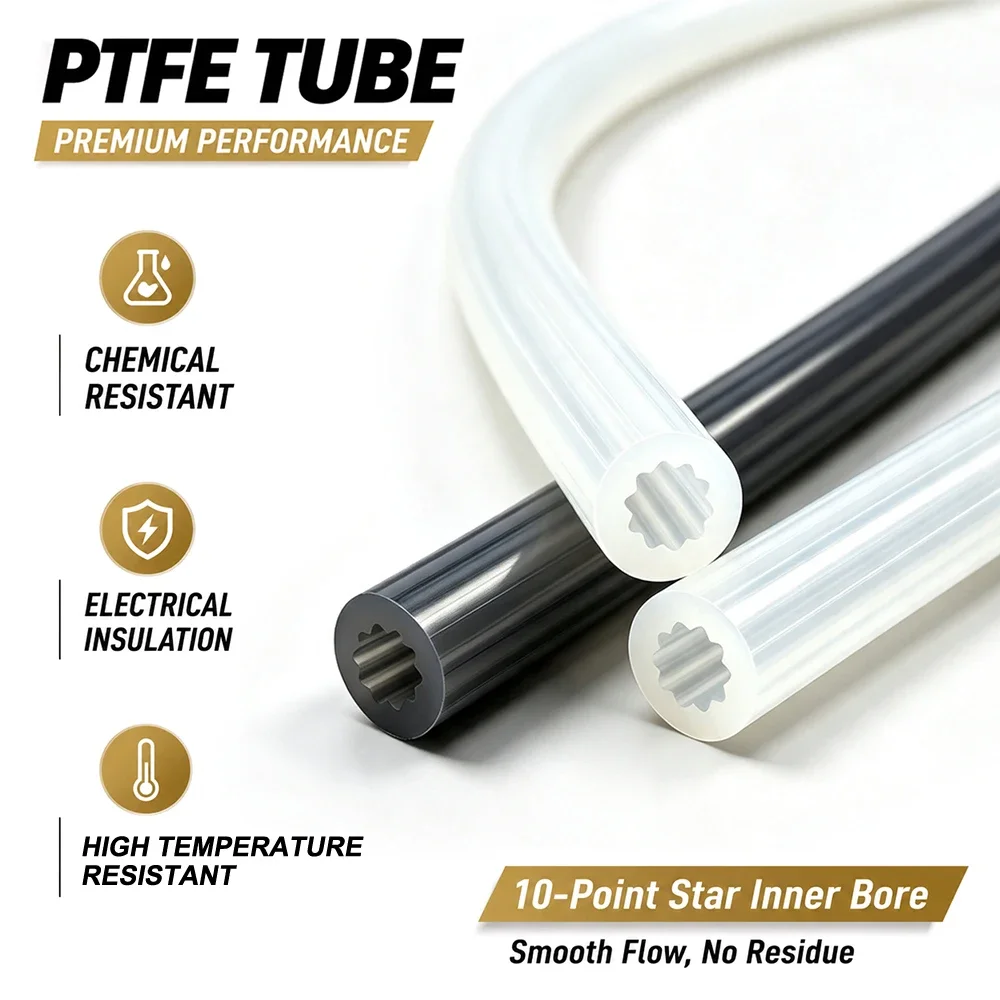 PTFE Bowden Tube ID2.5xOD4mm Star Shaped Protector Transmit Hose Pipe Heat Protector for 3D Printer Hotend Filament Feeding