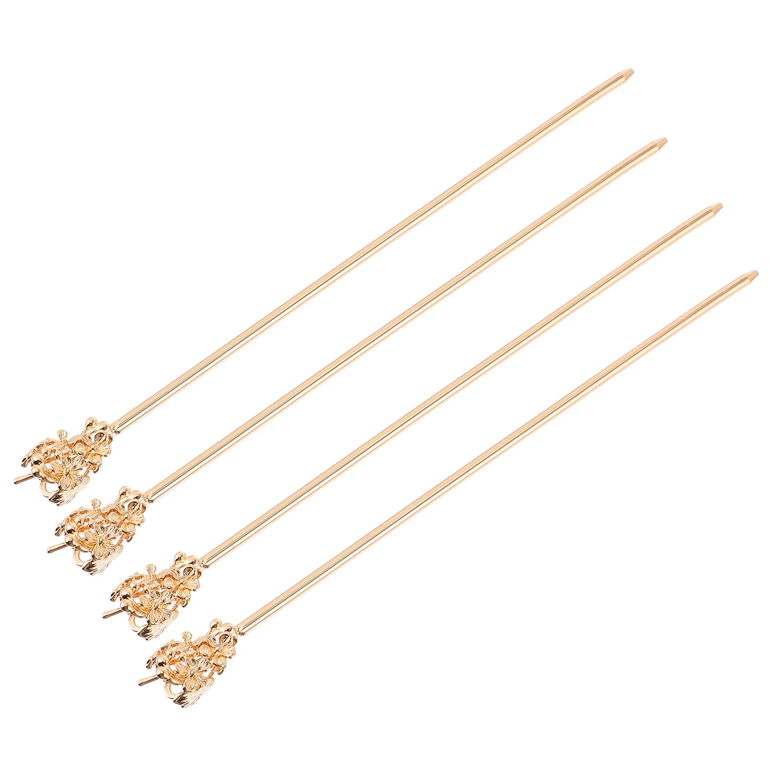 

4Pcs Vintage Copper Hair Sticks Smooth Wedding Party Hair Chopstick Hairpin Hair Accessories