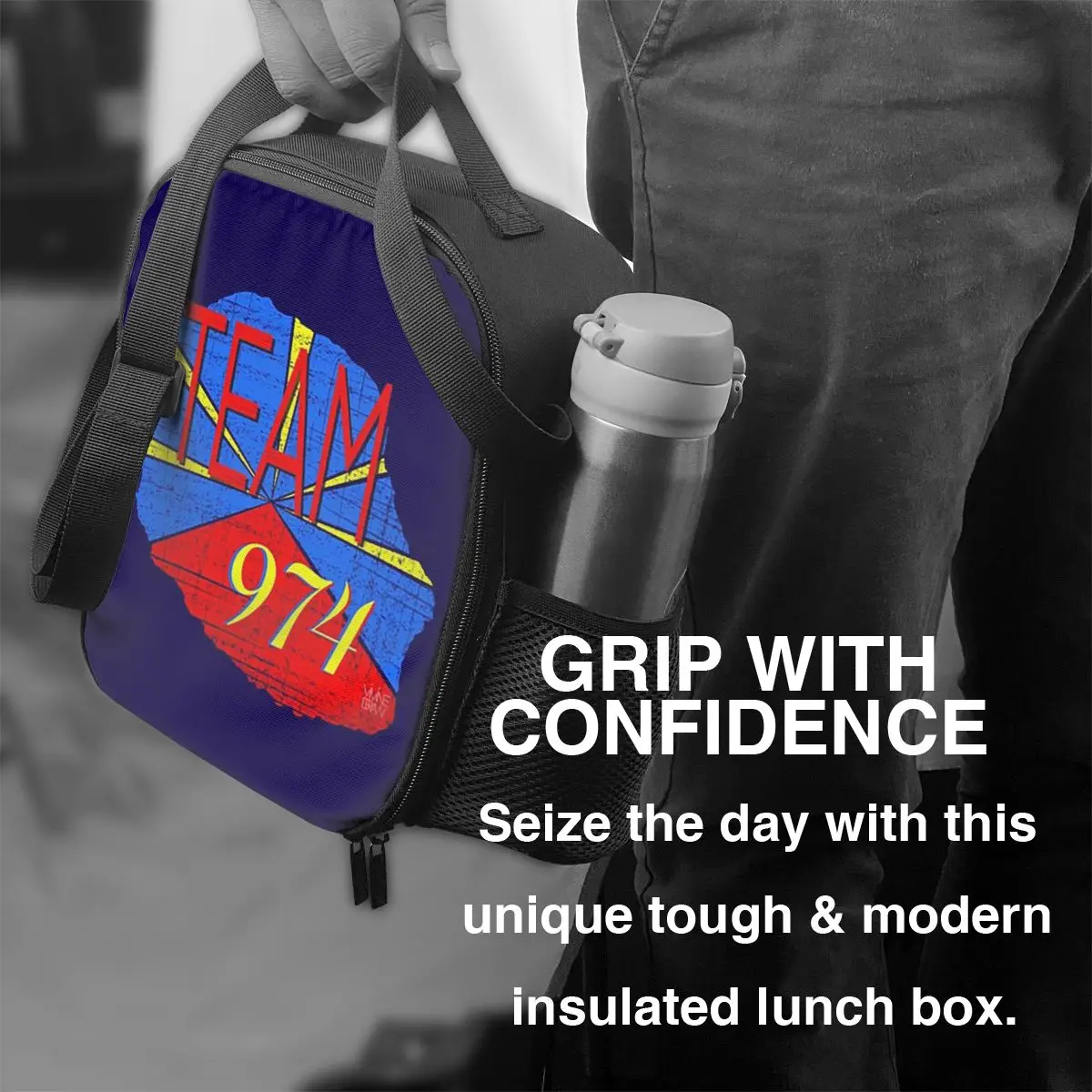 974 جزيرة ريونيون شعار معزول حقيبة الغداء للنساء مكتب برودة صندوق طعام حراري حمل صناديق الغداء مانعة للتسرب الحاويات