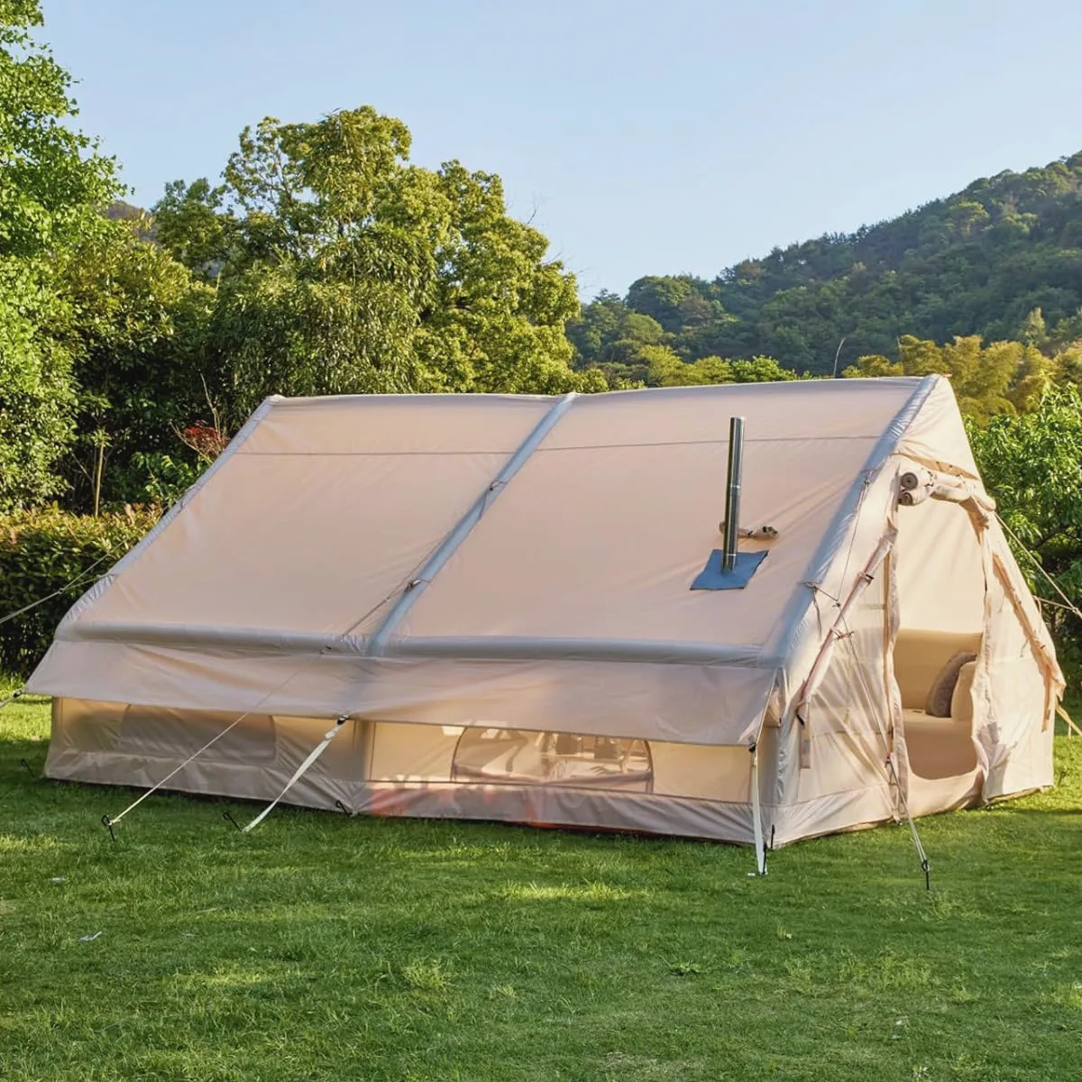 Waterproof Outdoor Inflatable Tent for Camping House With Stove Hole