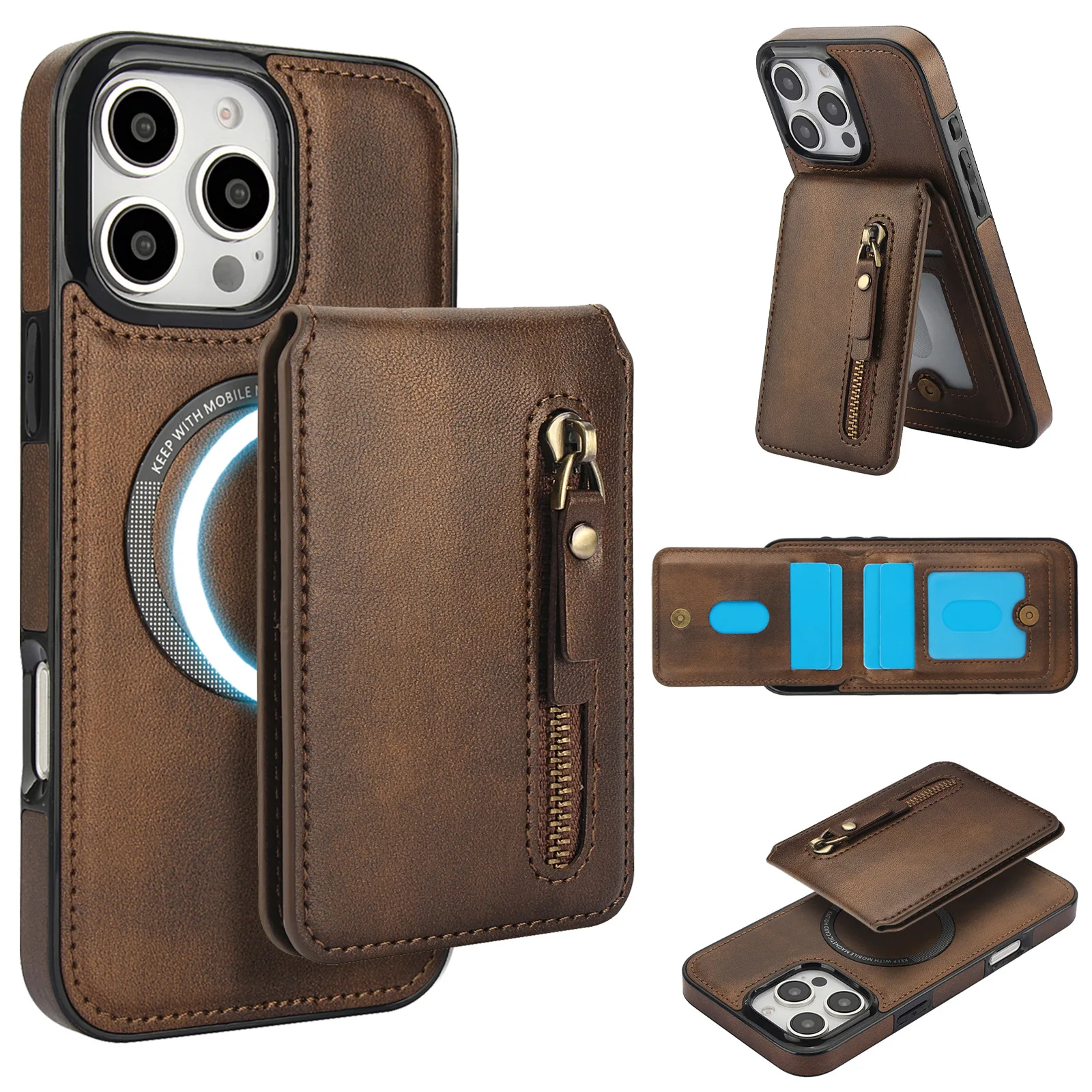 Magnetic 2in 1 Flip Leather Phone Case for iPhone 16 15 14 13 12 17 18 Pro Max 16 Plus Detachable Wallet Card Cover