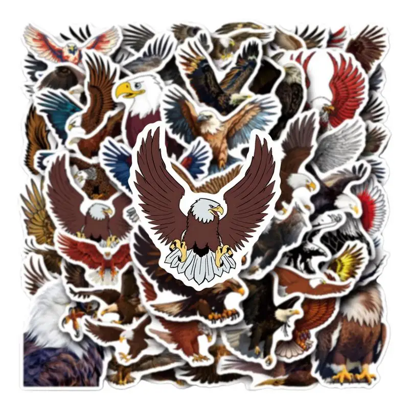 Eagle Cartoon Sticker 55X Cartoon Eagle Wings Sticker Toy Waterproof Cute Retro Bird Eagle Wings Sticker Toy For Kid Laptops