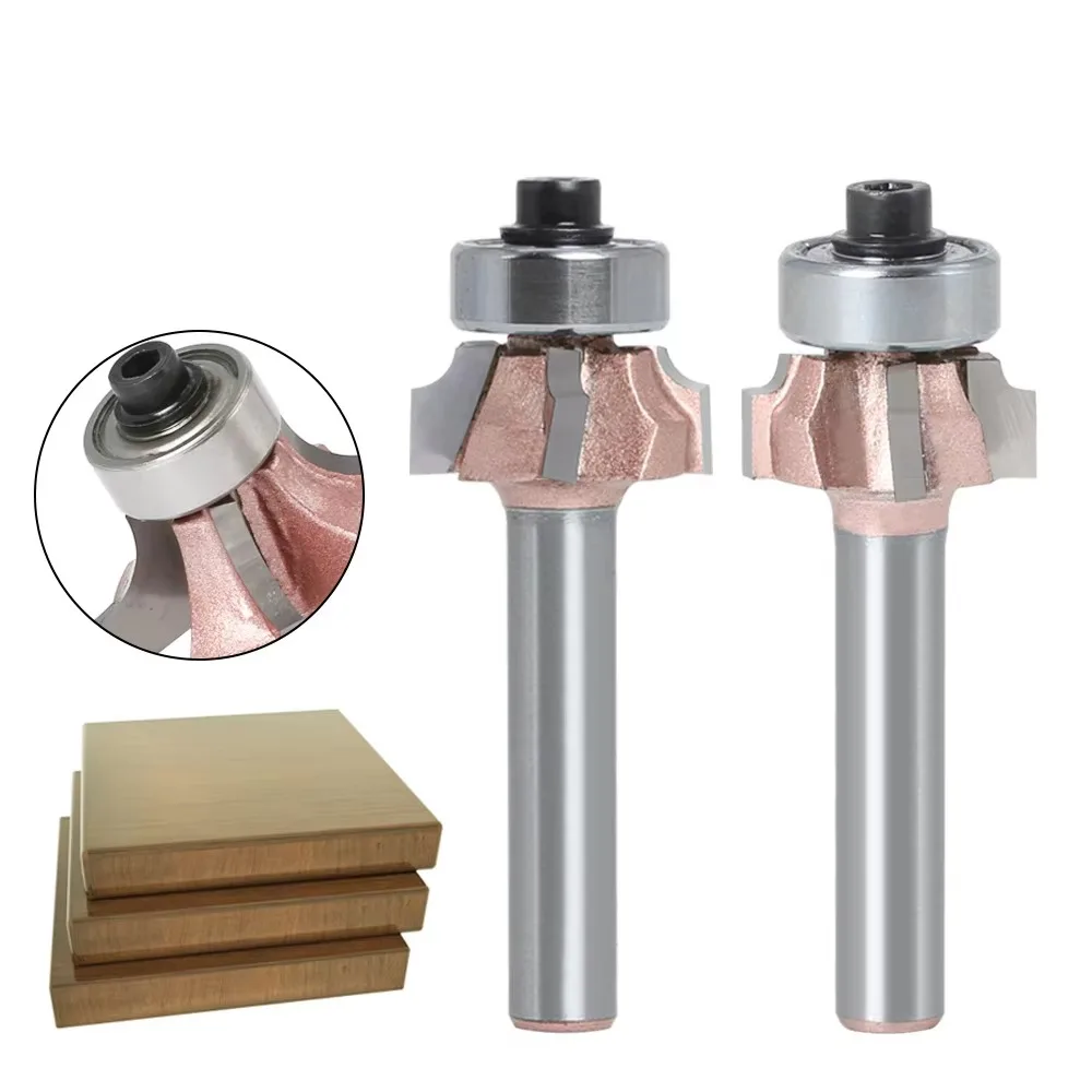 

6mm Shank High Quality 4 Flutes Router Bit Set Forward and Reverse Woodworking Milling Cutter R1 R1.5 R2 Trimming Knife Edge