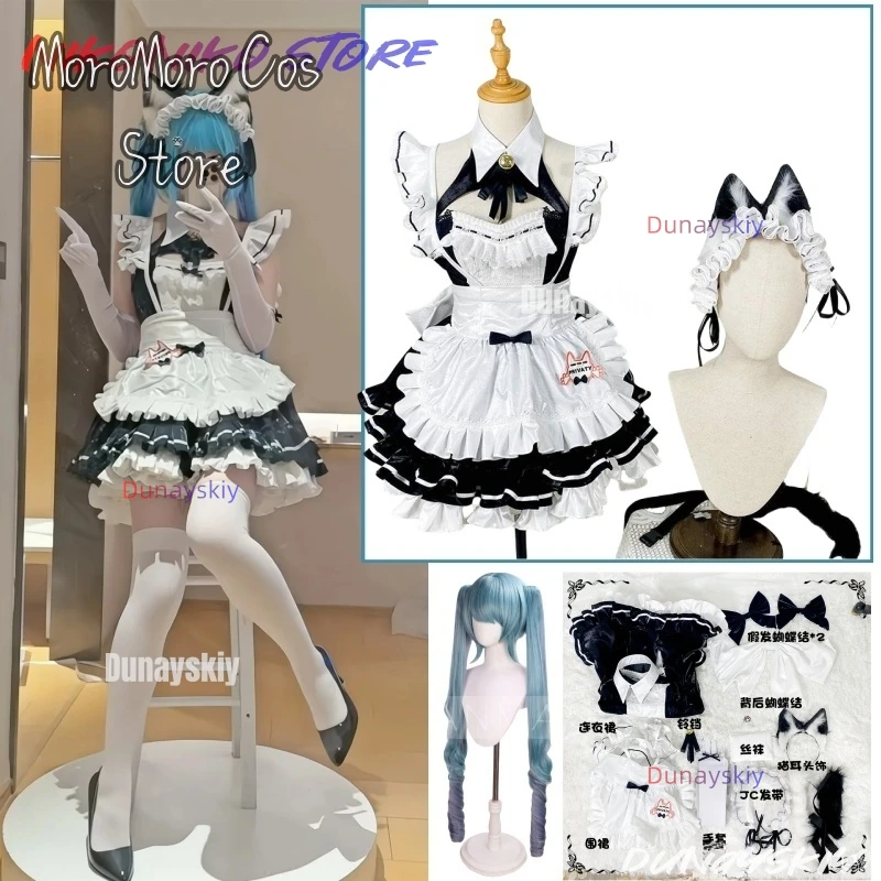 

Nikke Cosplay Costume Women Privaty Maid Dress Anime Cosplay Privaty Cat Ears Halloween Costumes Black White Maid Cosplay