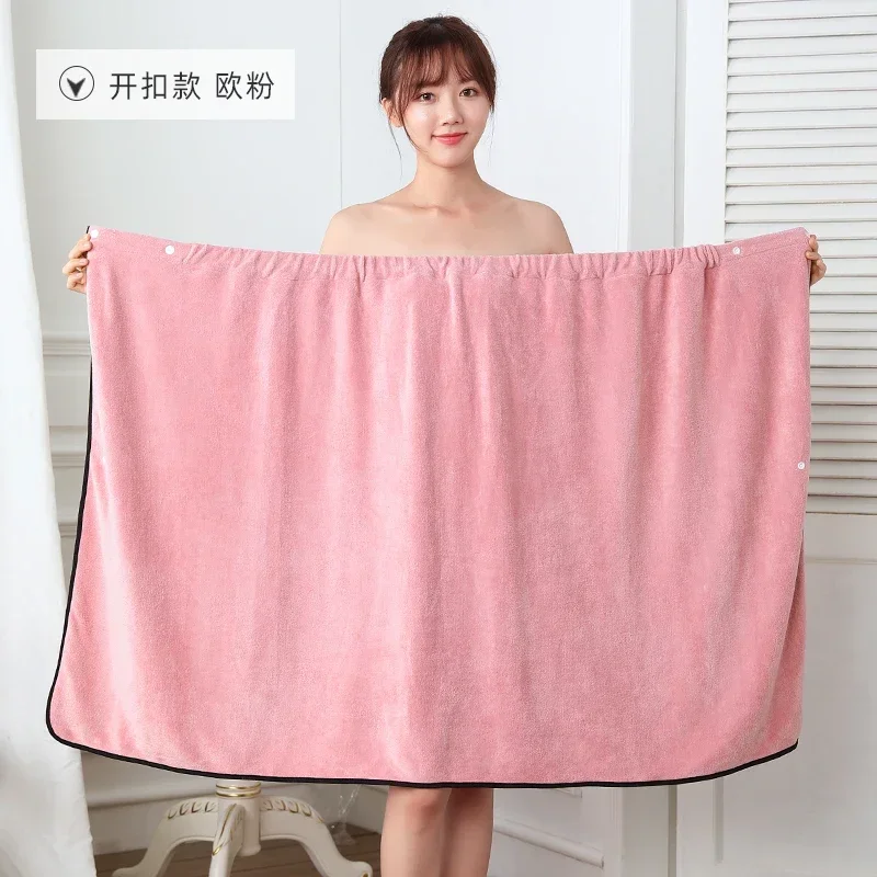 Wearable Microfiber Bathrobe for Women, Soft Shower Bath Towel Home Beauty Salon Sweat Suit, Sauna Towels, Bathroom