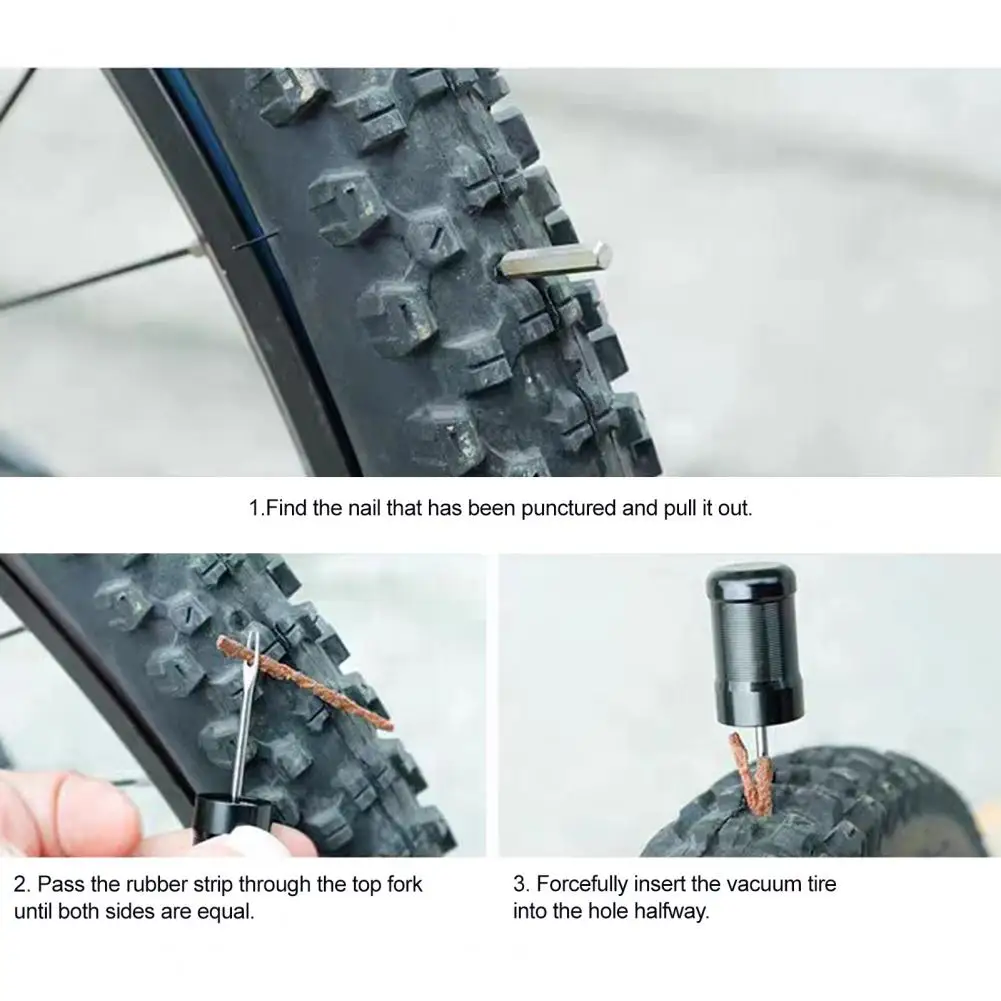 Bicycles Tire Repair Strips Bicycle Tire Repair Kit Bicycle Tubeless Tire Repair Kit with Bacon Strips Insertion for Mountain