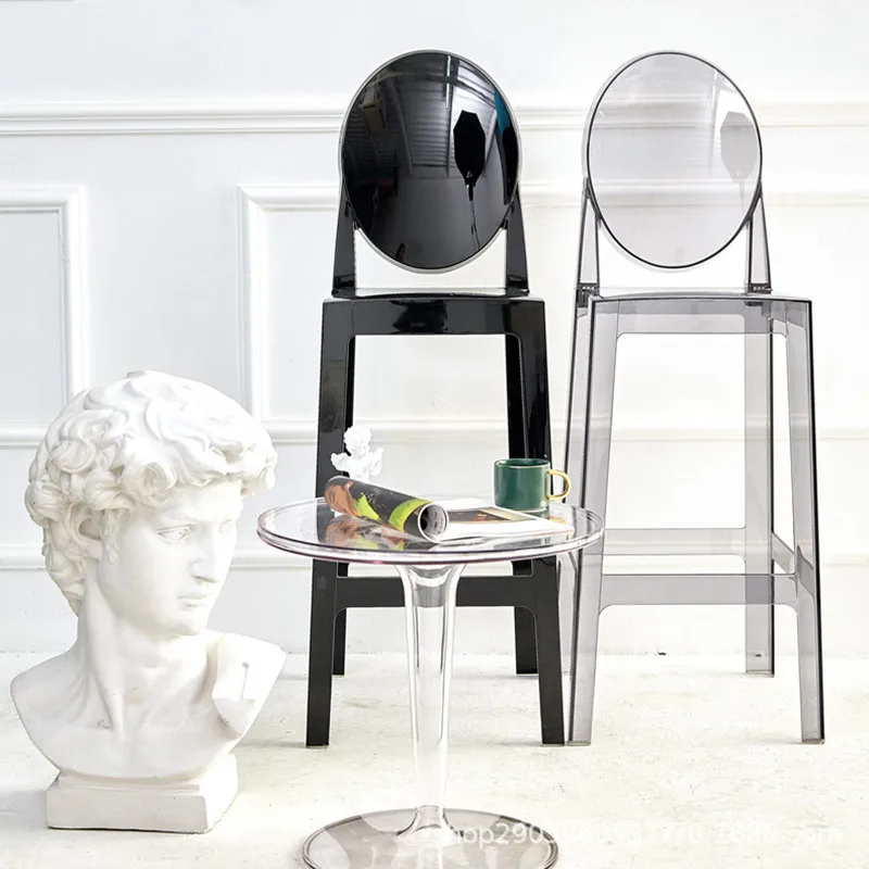 Nordic Creative Acrylic Plastic Bar Chair Ghost Chair Crystal Stool Dining room Furniture Transparent Arm Chair