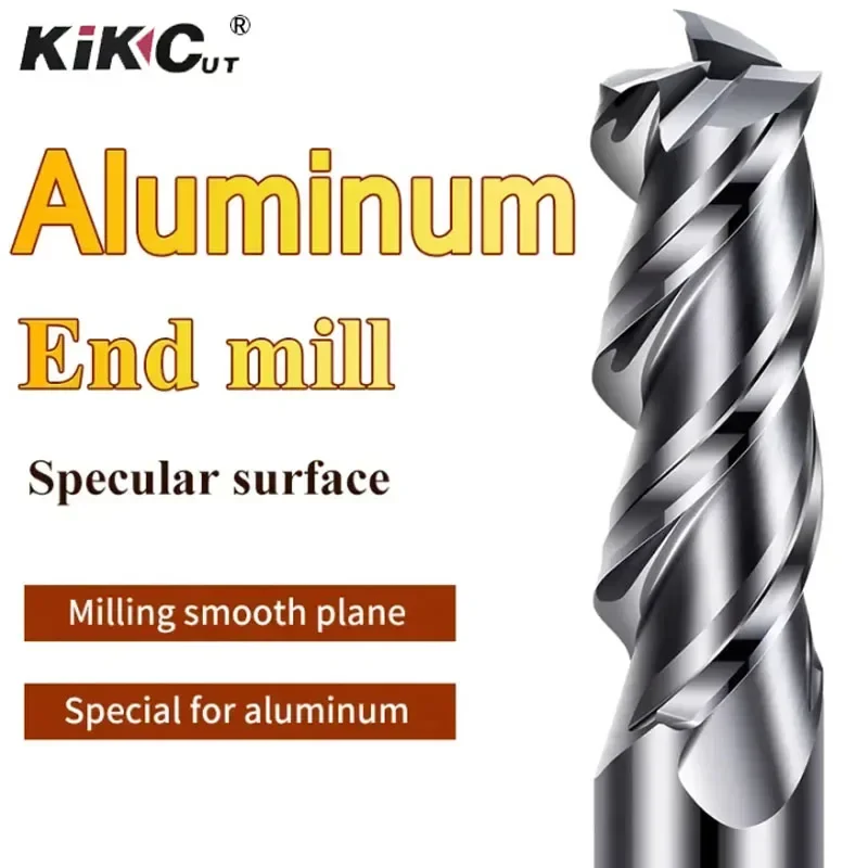 

Finely Ground Mirror Finish High Gloss Aluminum Milling Cutter 3 Flute CNC Milling Tools Large Core Design Carbide End Mill