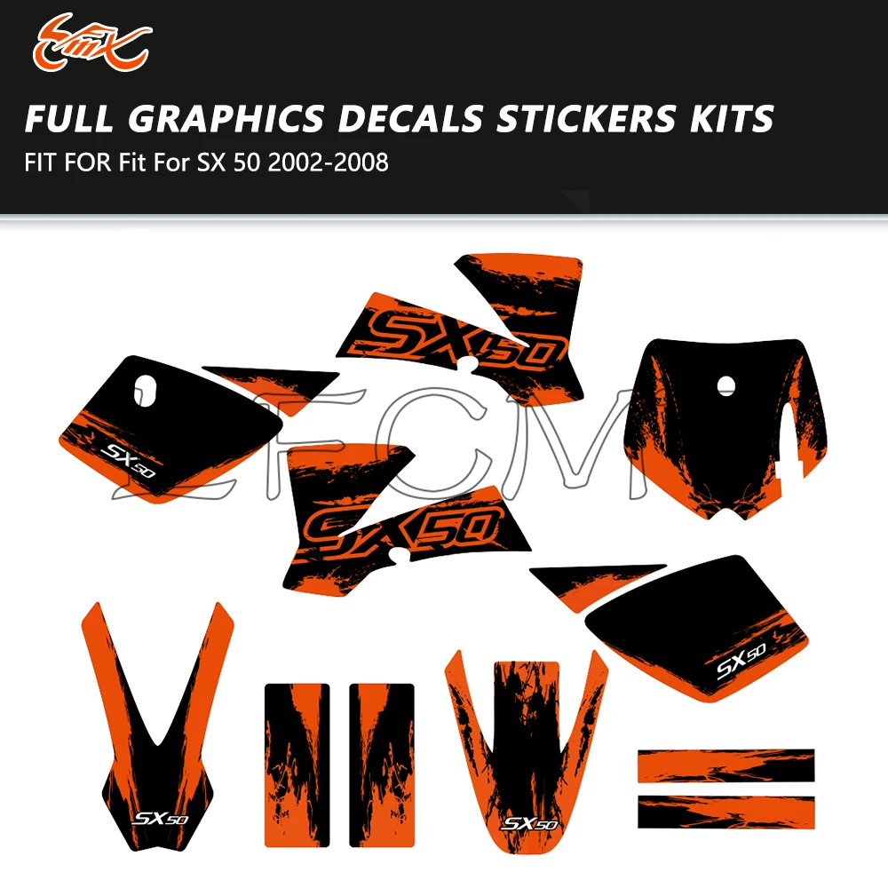 

Fit for SX50 SX 50 MINI 2002 2003 2004 2005 2006 2007 2008 Motocross Fairing Graphics Background Decals Sticker Kits