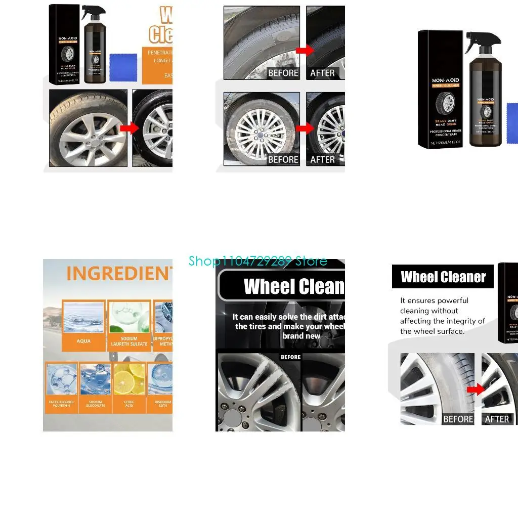 D8KE Advanced Formula Liquid Car Wheel Cleaner Removes Grease and Grime on Contact