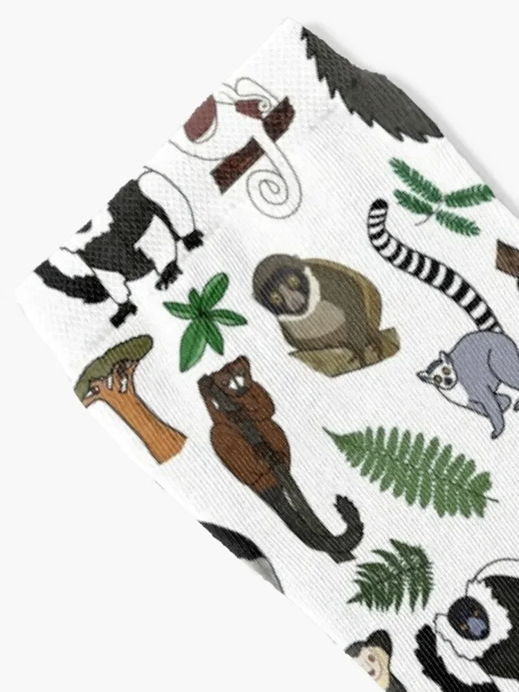 Lemur Pattern Socks Stockings man with print soccer anti-slip kids Socks Man Women's