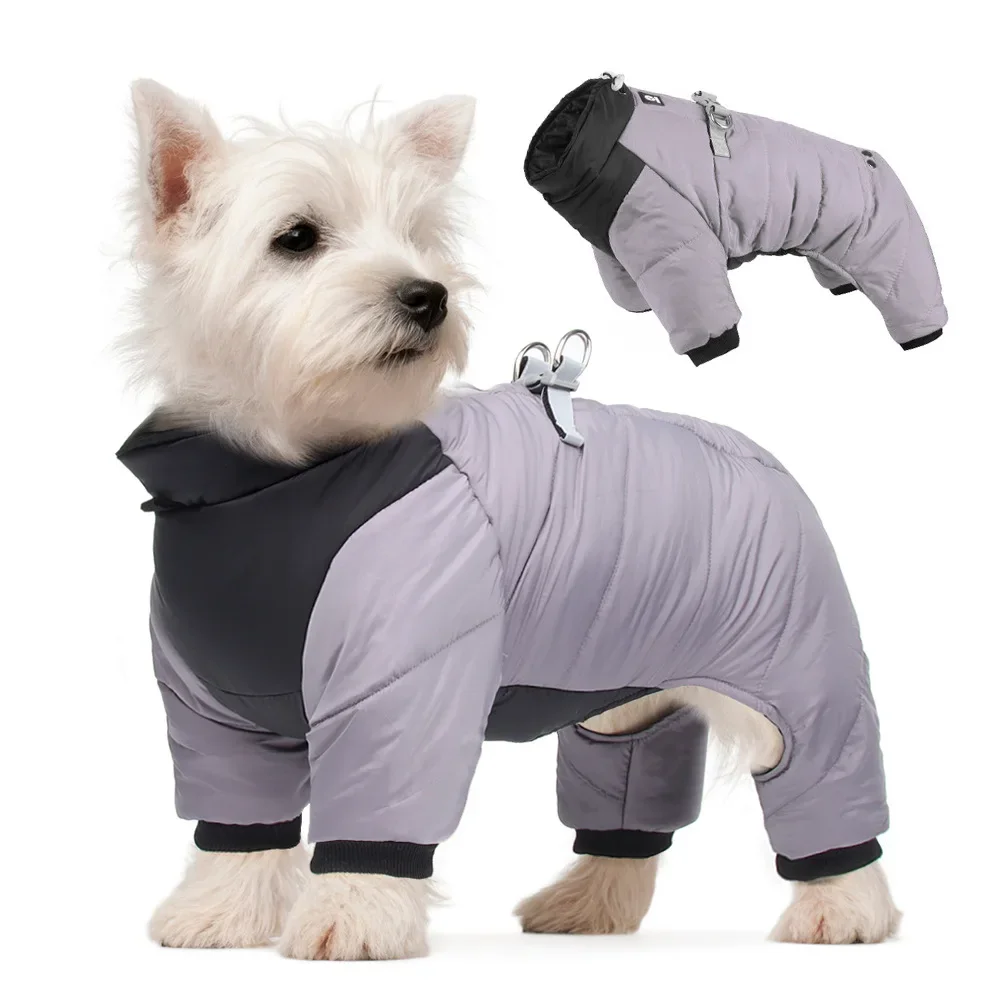 Reflective Cotton Clothes for Dogs, Night Safety, Thick, Waterproof, Pet Clothes, Autumn, Winter