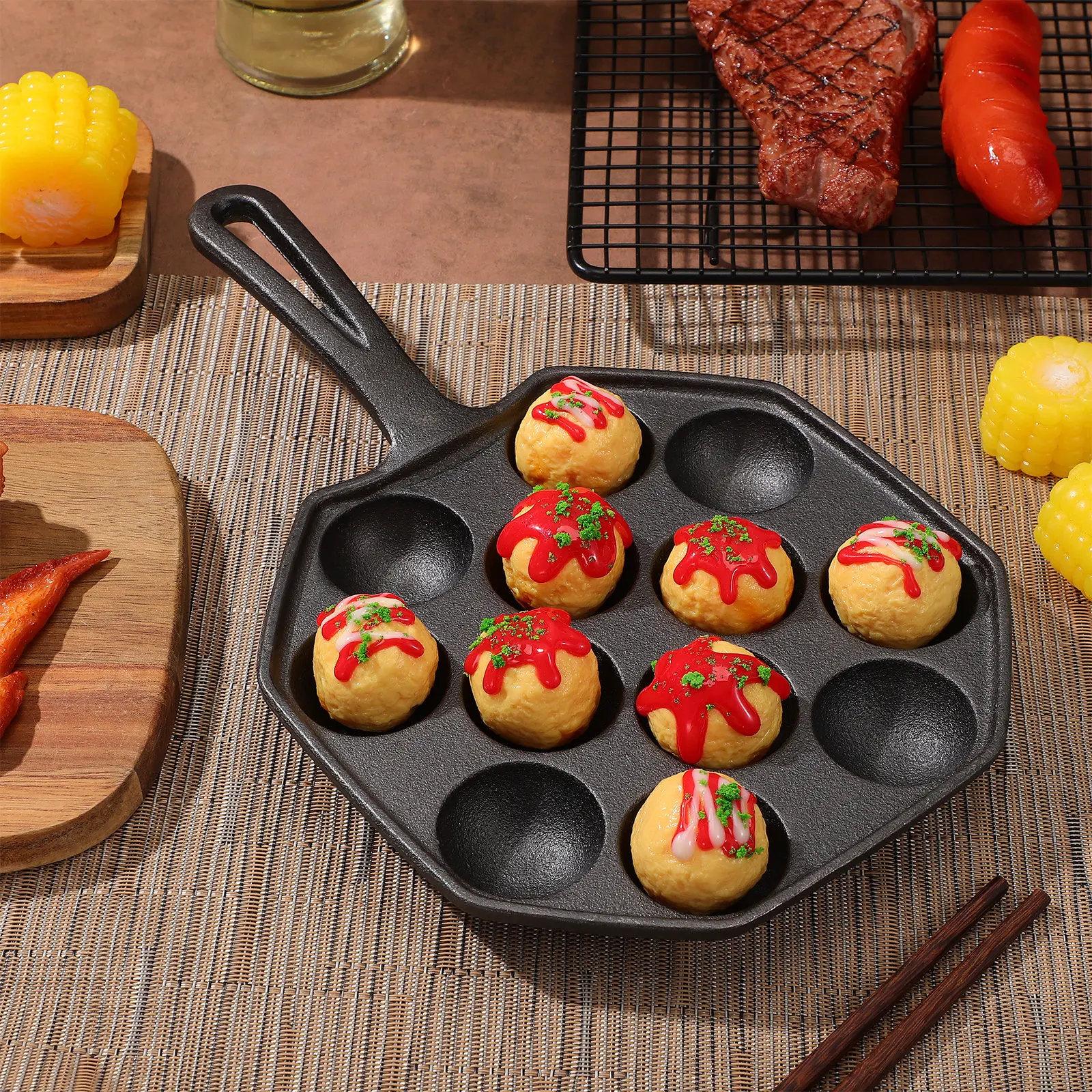 Padella per Takoyaki con 12 St - Takoyaki Pan Cast recensione e prezzo