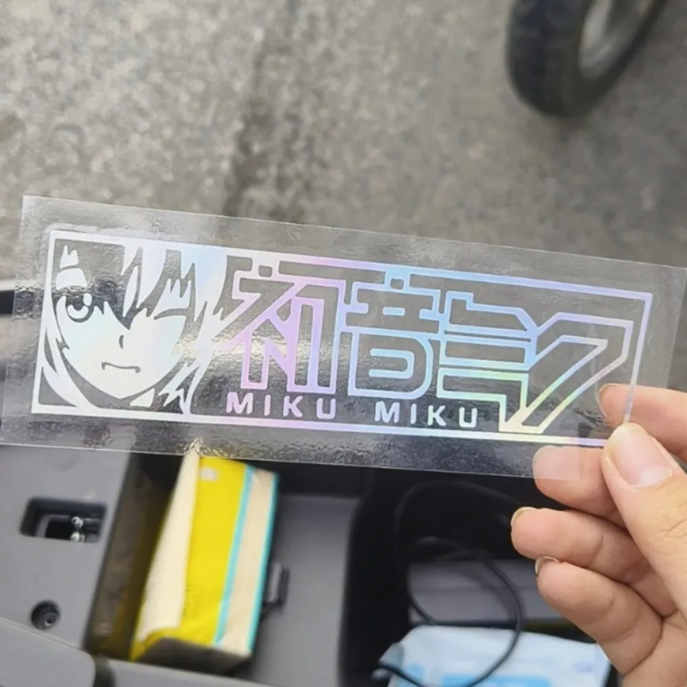 Animation HatsuneMiku Color Reflective Stickers Creative Computer Desktop Car Decoration Waterproof Stickers DIY Decoration Gift view 5