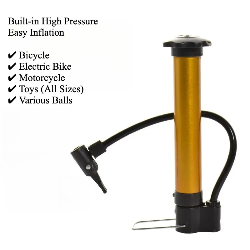 Mini Portable High-Pressure Bike Pump, Cordless, for Bicycle, Electric Bike, Mountain Bike, Motorcycle, Basketball