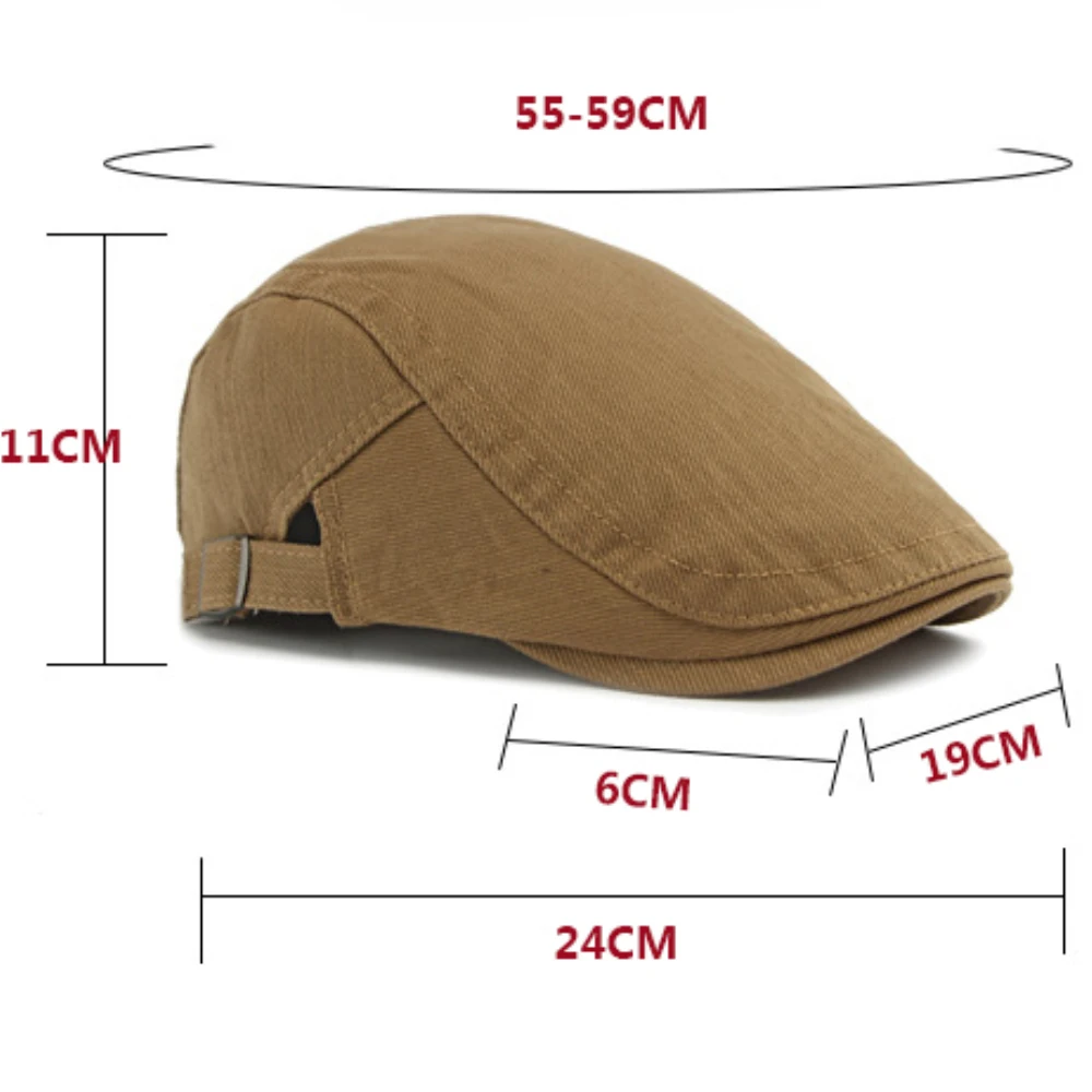 HT5096 Baskenmützen für Herren und Damen, Vintage Künstler-Mütze, Unisex Einfarbige Schiebermütze, Frühling-Sommer Baskenmütze – Detail 1