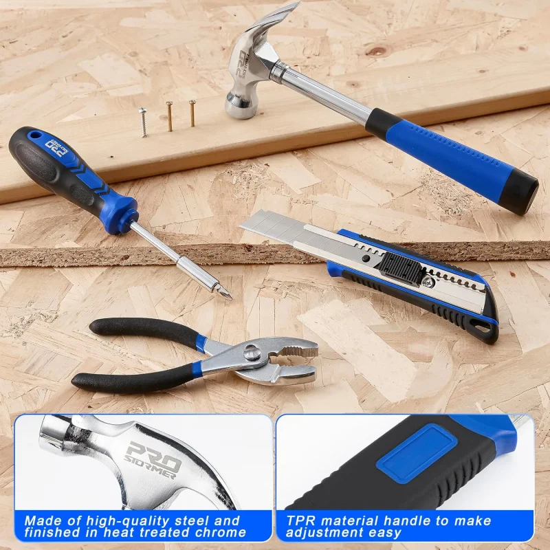 93-Piece Tool Kit, Basic Household Repair Tool Set with Toolbox Storage Case