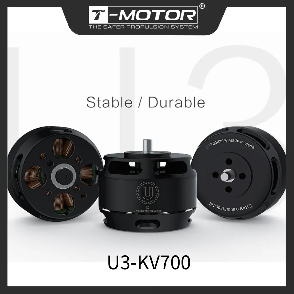 

T-MOTOR Multi Rotor Brushless Motor U3 KV700 Power Type High Efficiency UAV Motor for Aircraft Multirotor Copter Drones DIY Part