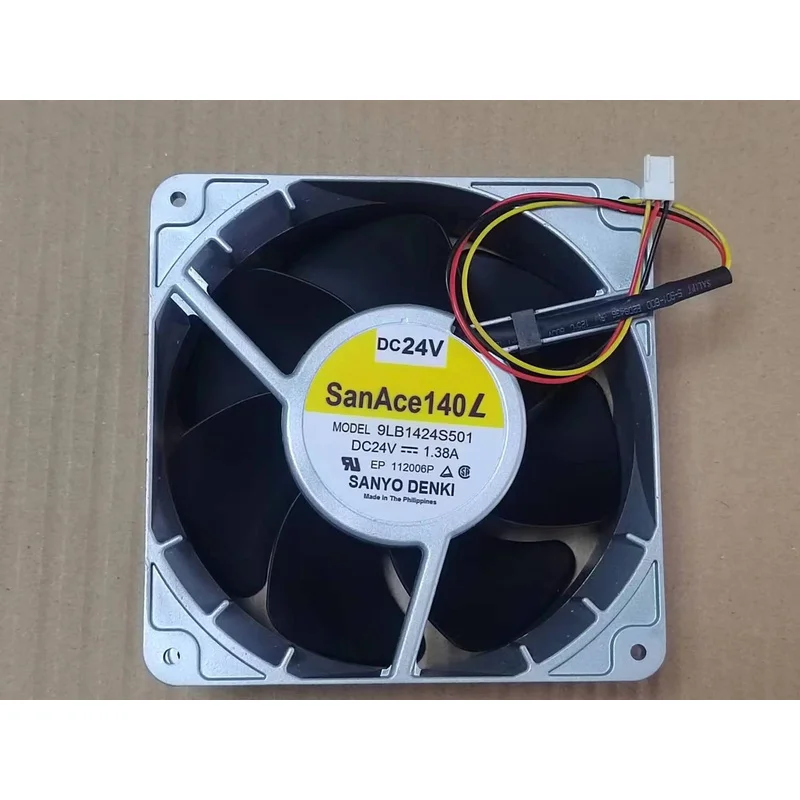 

1pc For SANACE140L 9LB1424S501 24V 1.38A 140*50mm 3pin Aluminum frame fan