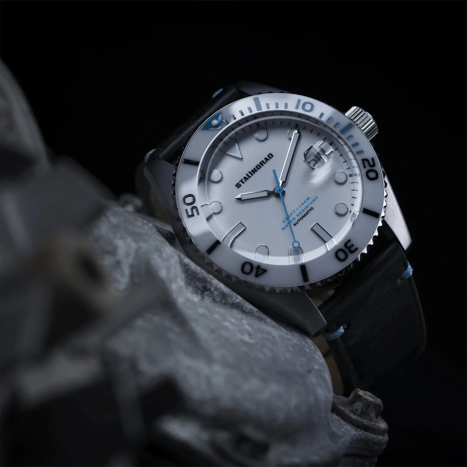 Stalingrad Men's Mechanical Watches Miyota-8215 Ceramic Bezel Sapphire Crystal 44mm Waterproof 100m Wristwatch